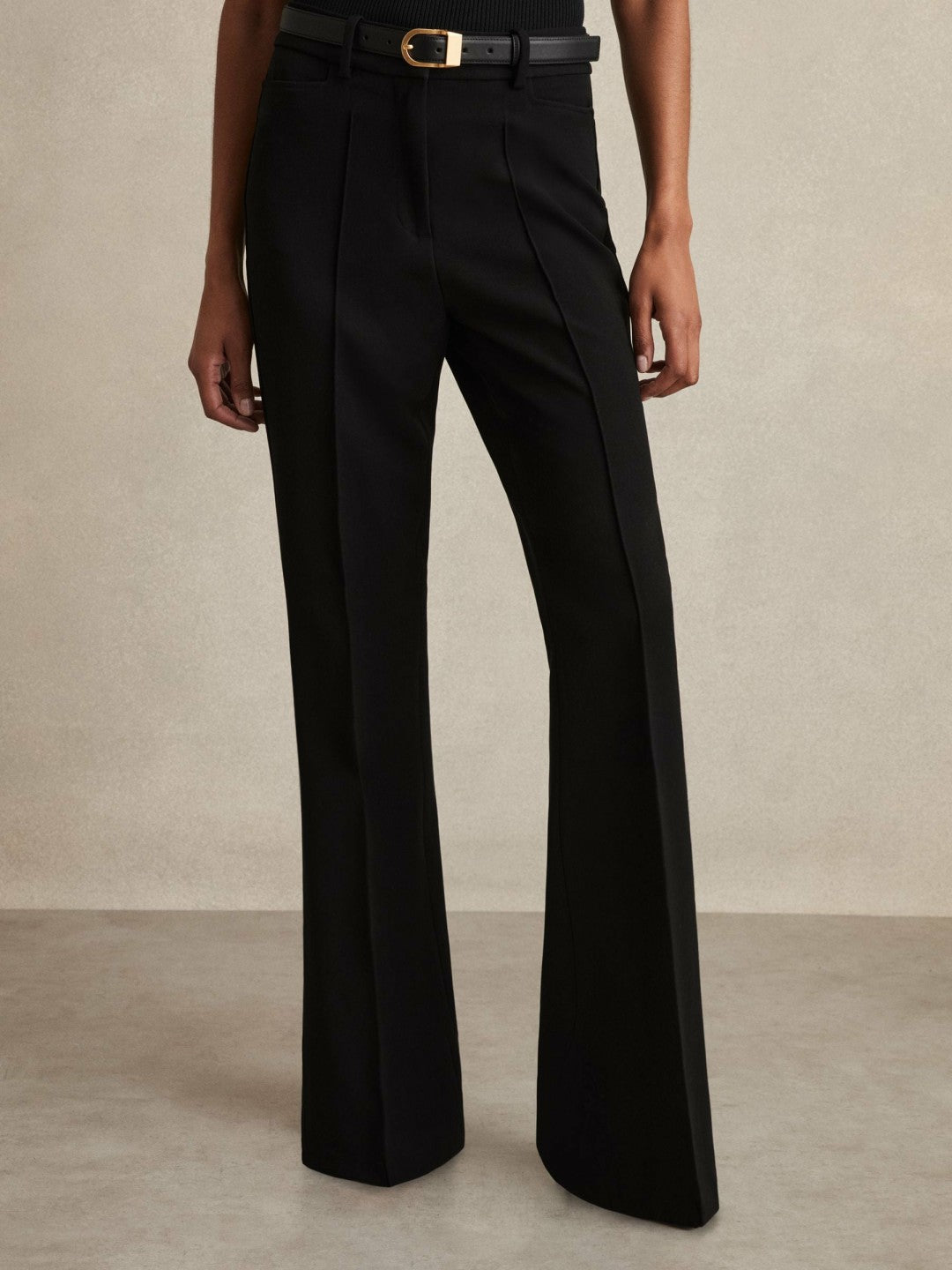 Reiss Flared Suit Trousers in Black