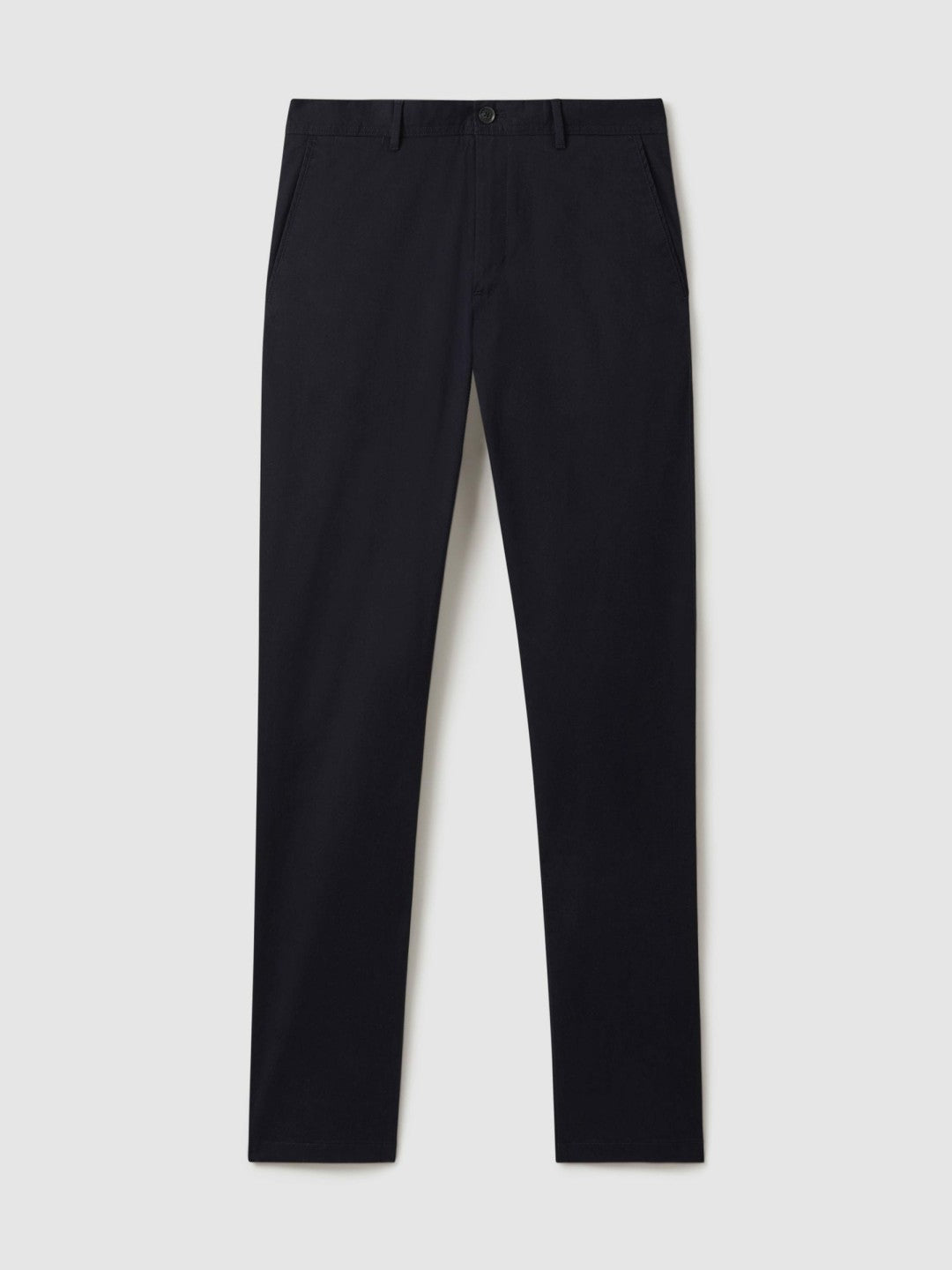 Reiss Slim Fit Washed Cotton Blend Chinos in Navy