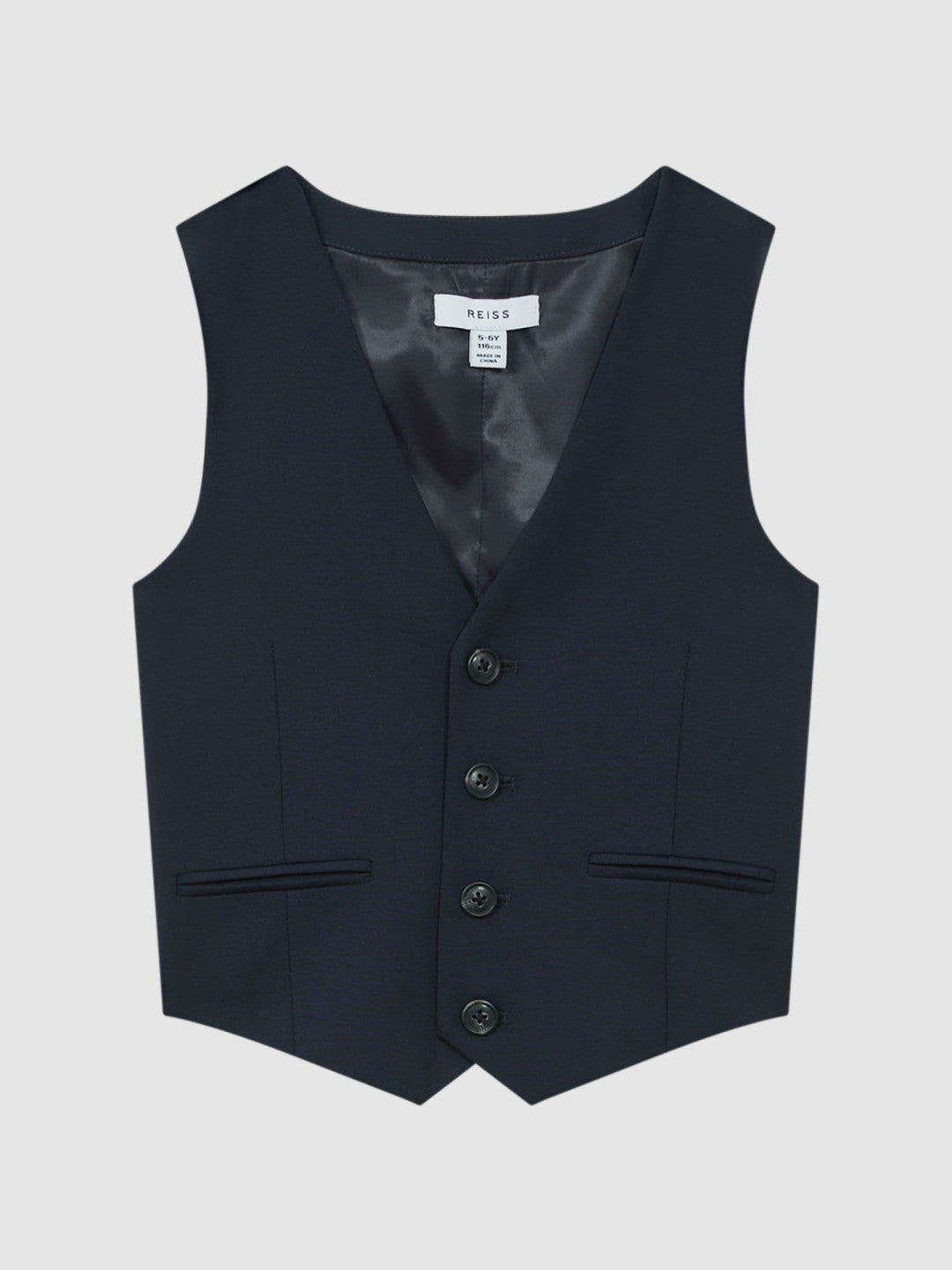 Reiss 3-9 yrs Wool Blend Waistcoat in Navy
