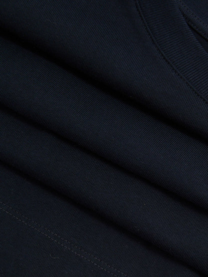 Reiss Oversized Cotton Crew Neck T-Shirt in Navy