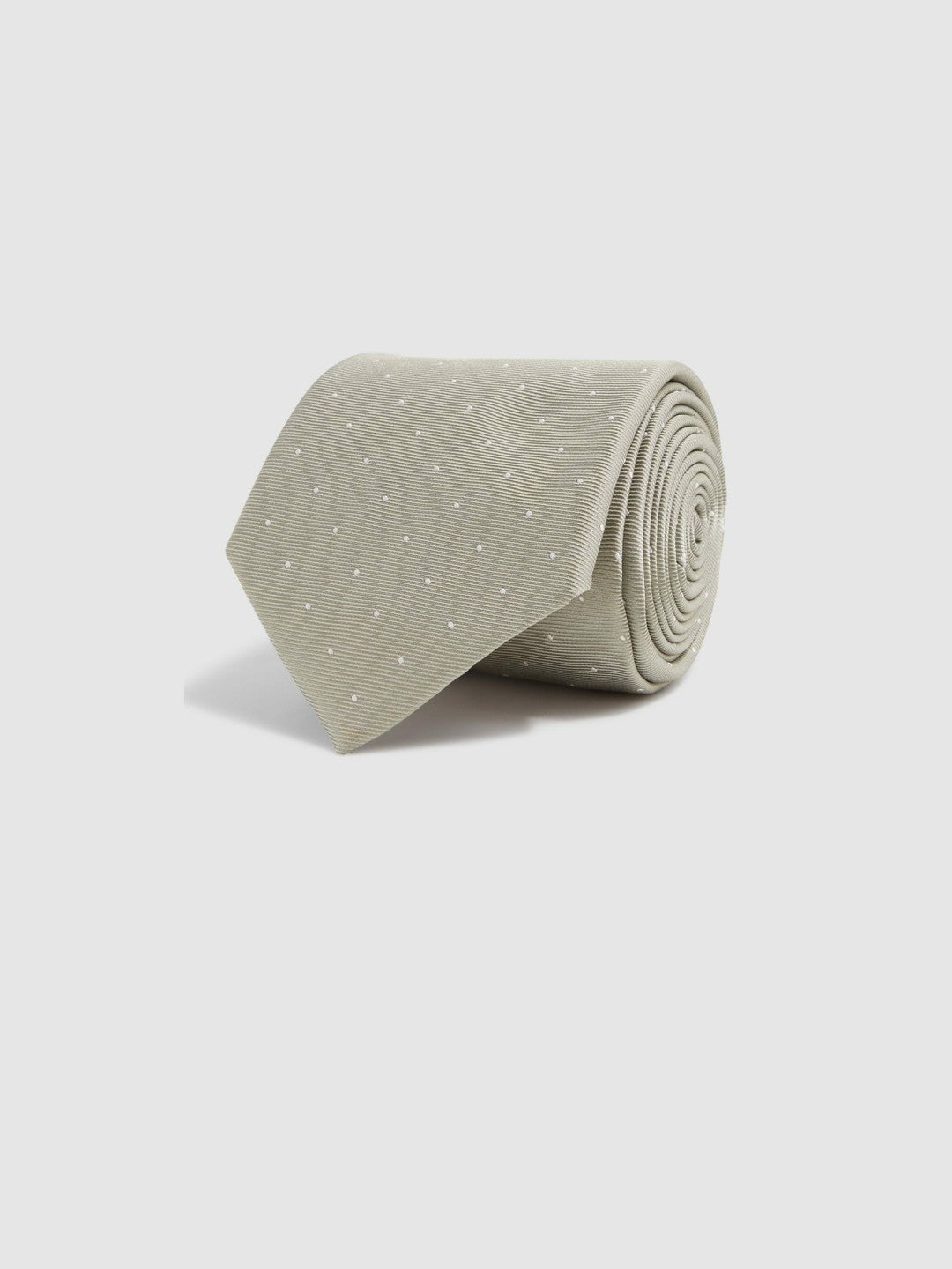 Reiss Polka Dot Silk Tie in Champagne
