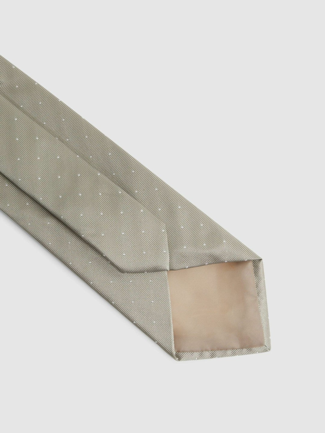 Reiss Polka Dot Silk Tie in Champagne