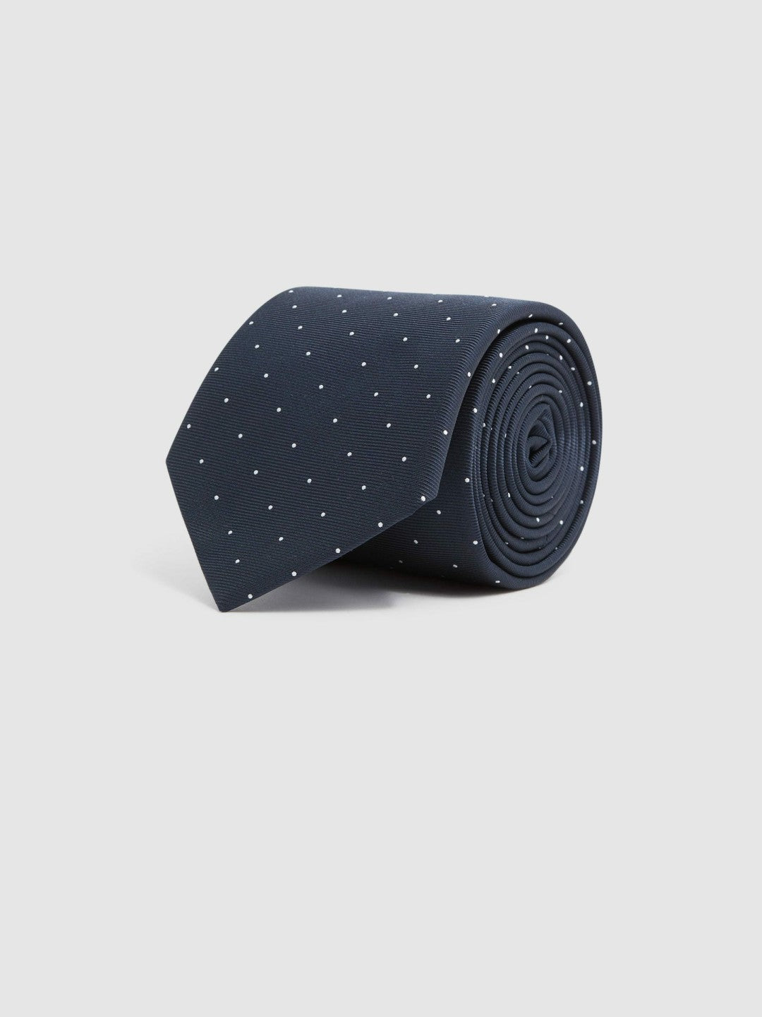 Reiss Polka Dot Silk Tie in Navy