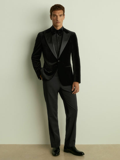 Reiss Slim Fit Cotton Dinner Shirt in Black
