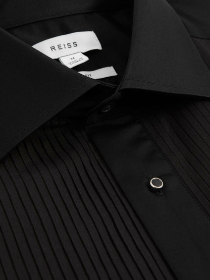 Reiss Slim Fit Cotton Dinner Shirt in Black