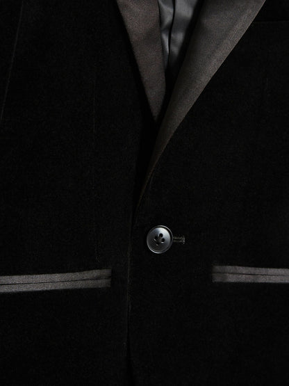 Reiss 3-9 yrs Single Breasted Velvet Blazer in Black