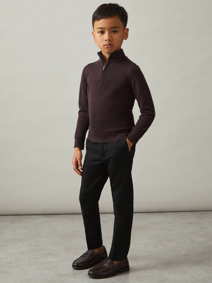 Reiss 9-13 yrs Slim Fit Tapered Chinos in Black