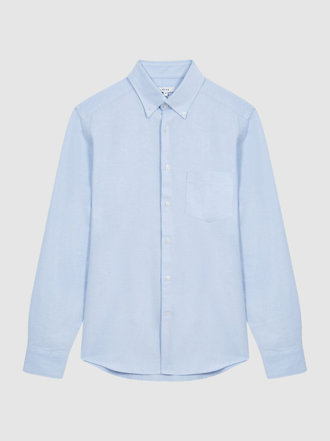Reiss Soft Wash Button Down Oxford Shirt in Soft Blue