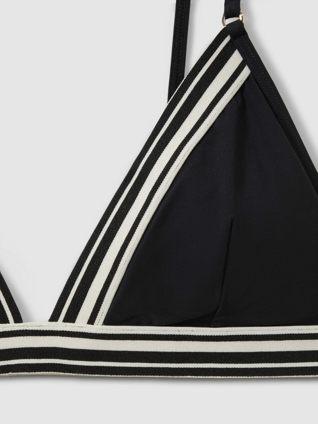 Reiss Triangle Colourblock Bikini Top in Black