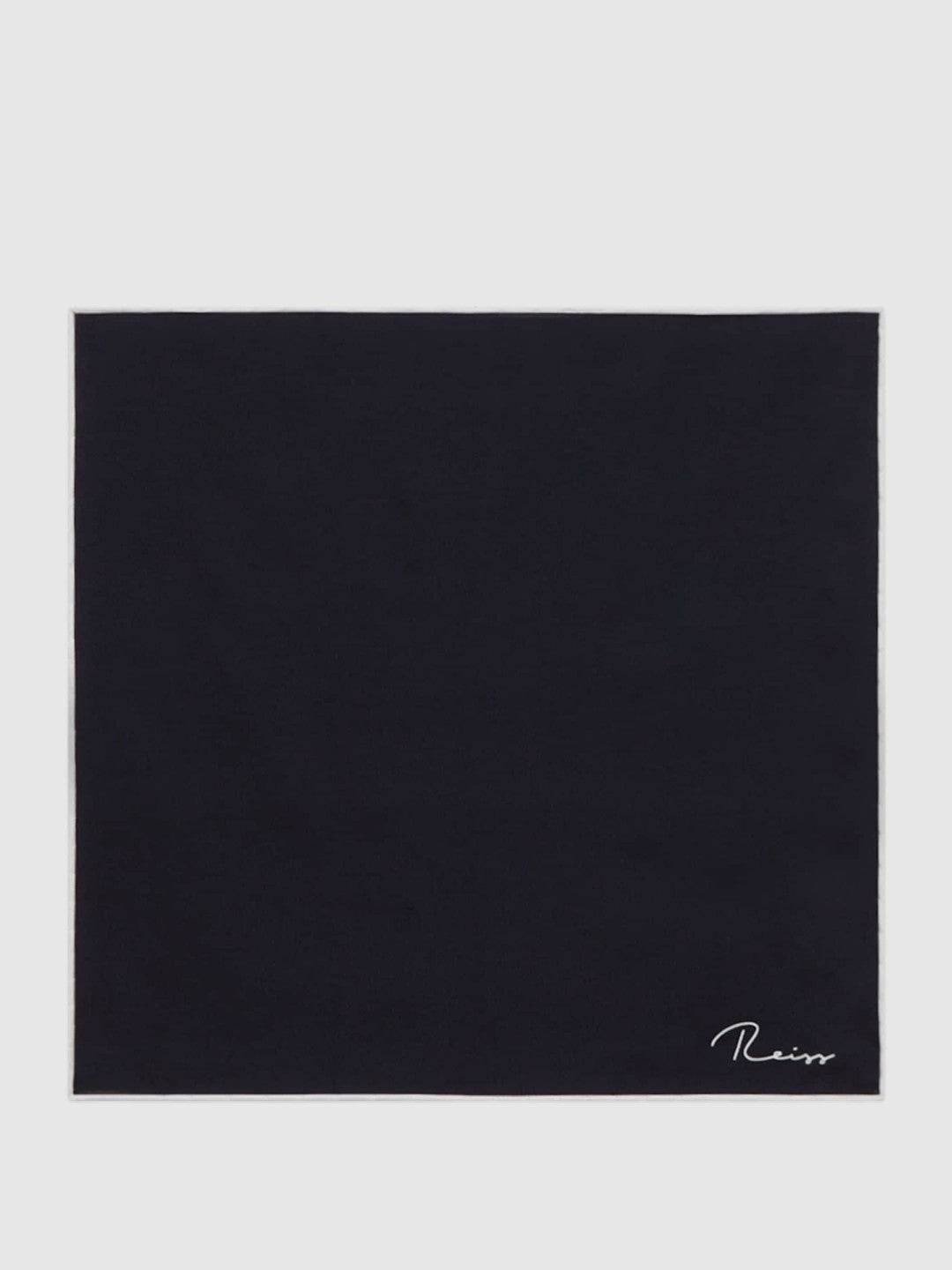 Reiss Plain Silk Pocket Square in Navy