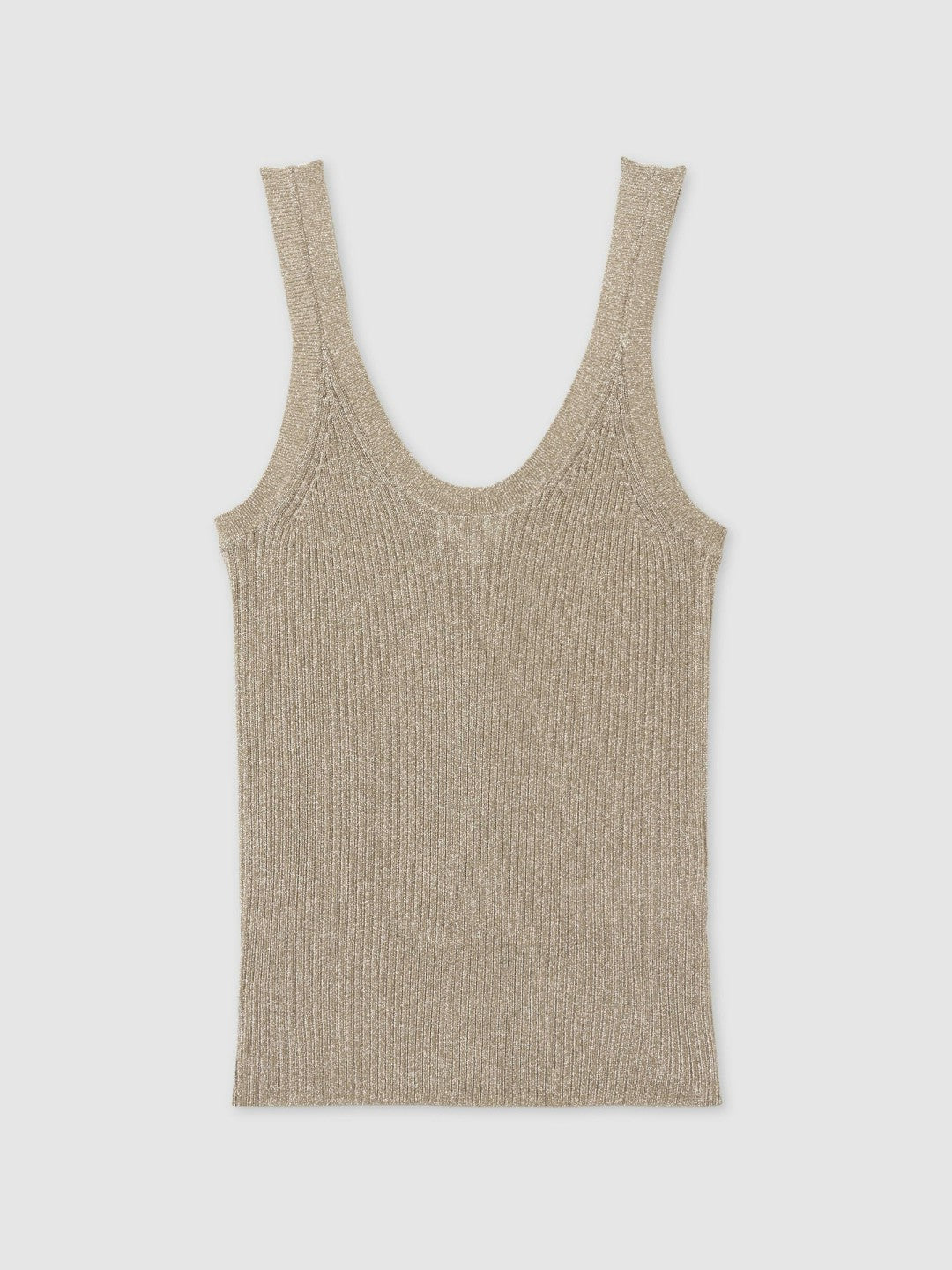 Reiss Metallic Vest Top in Gold