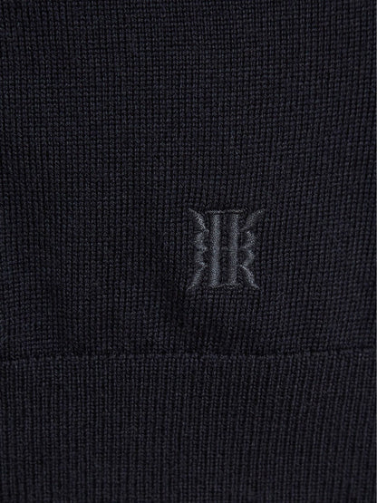 Reiss 4-9 yrs Merino Wool Zip-Neck Jumper in Navy
