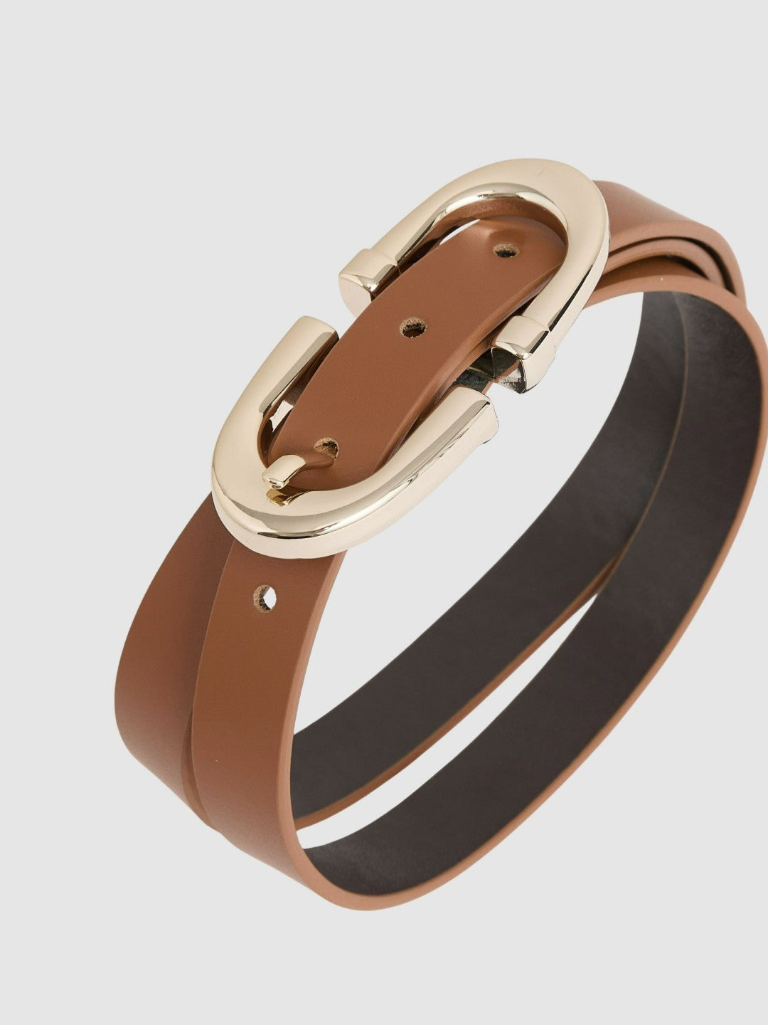 Reiss Horseshoe Belt in Tan