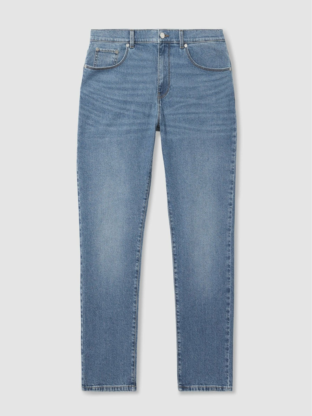 Reiss Straight-Leg Jeans in Mid Blue Wash