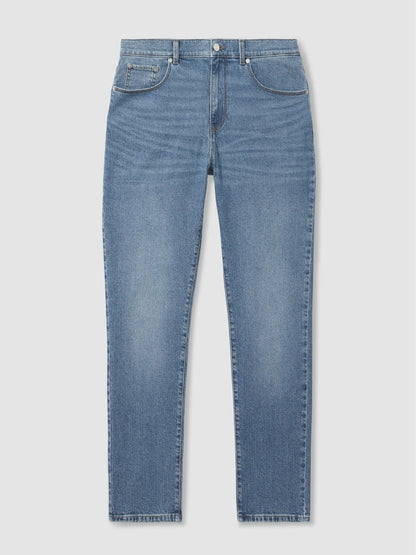 Reiss Straight-Leg Jeans in Mid Blue Wash
