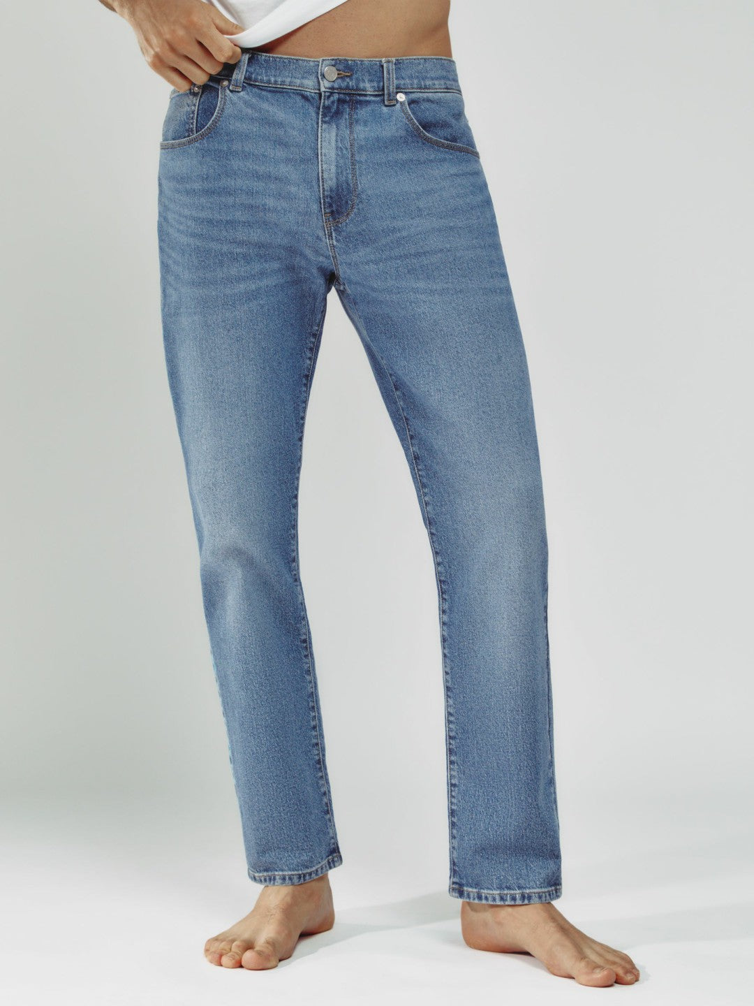 Reiss Straight-Leg Jeans in Mid Blue Wash