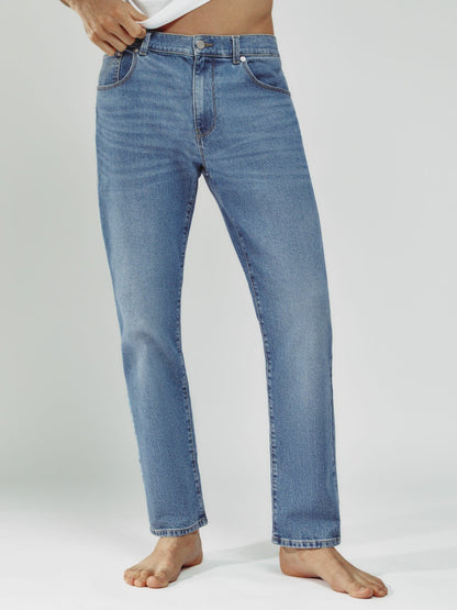 Reiss Straight-Leg Jeans in Mid Blue Wash