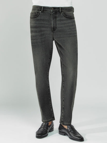 Reiss Relaxed-Fit Cropped Jeans in Washed Black