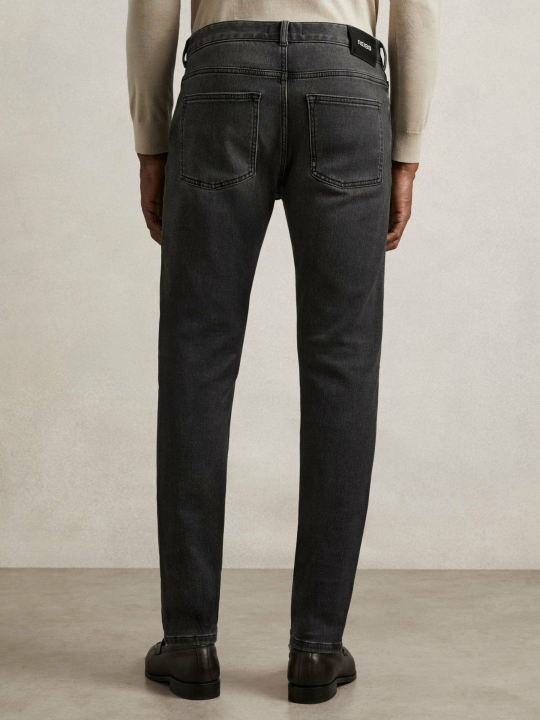Reiss Tapered Slim-Fit Jeans in Washed Black