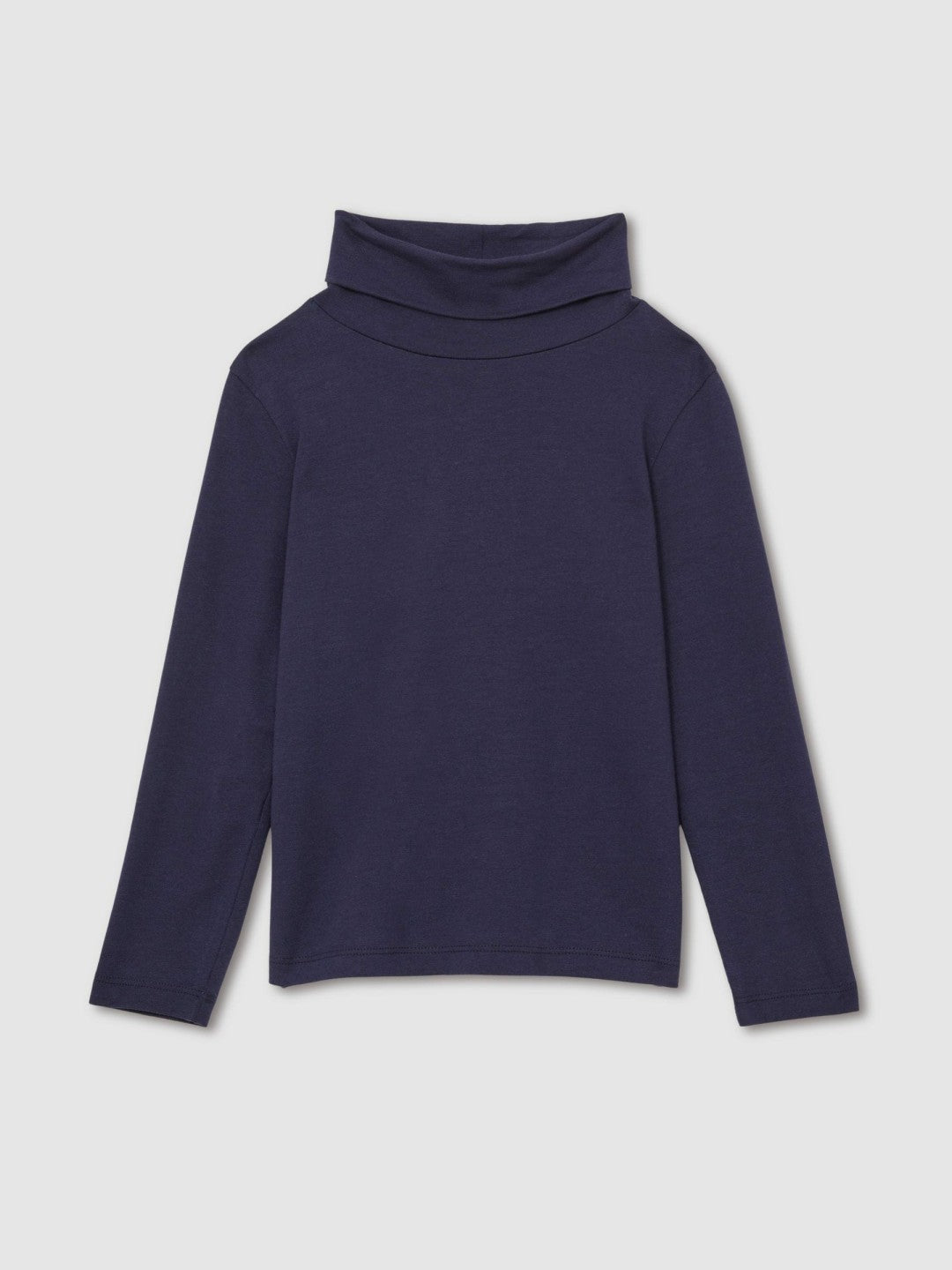 Reiss 4-9 yrs Cotton-Jersey Roll-Neck Top with Stretch in Navy