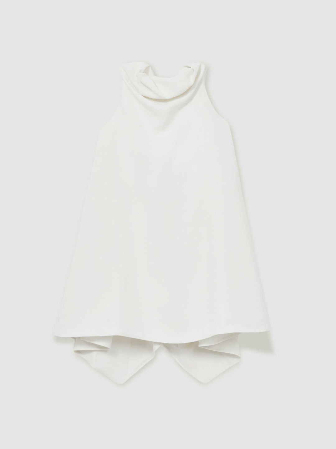 Reiss 13-14 yrs High-Neck Drape Back Dress in Ivory