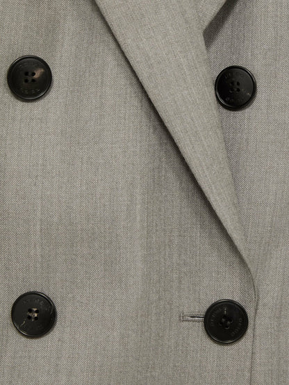 Reiss Wool Oversized Double-Breasted Blazer in Grey