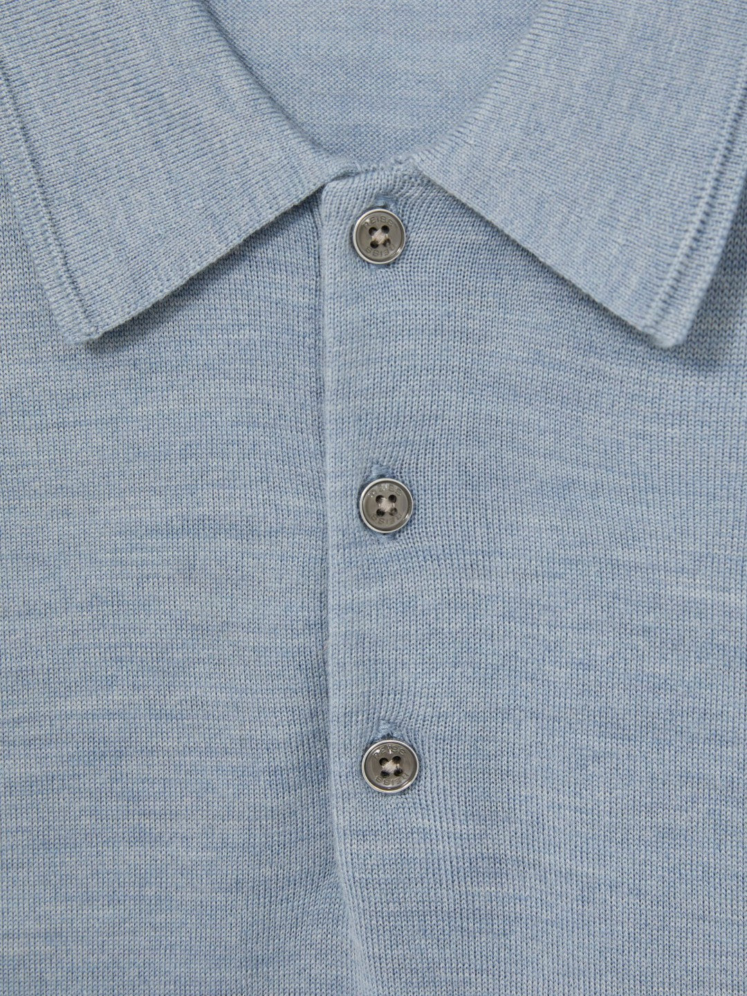 Reiss Merino Wool Polo Shirt in Soft Blue