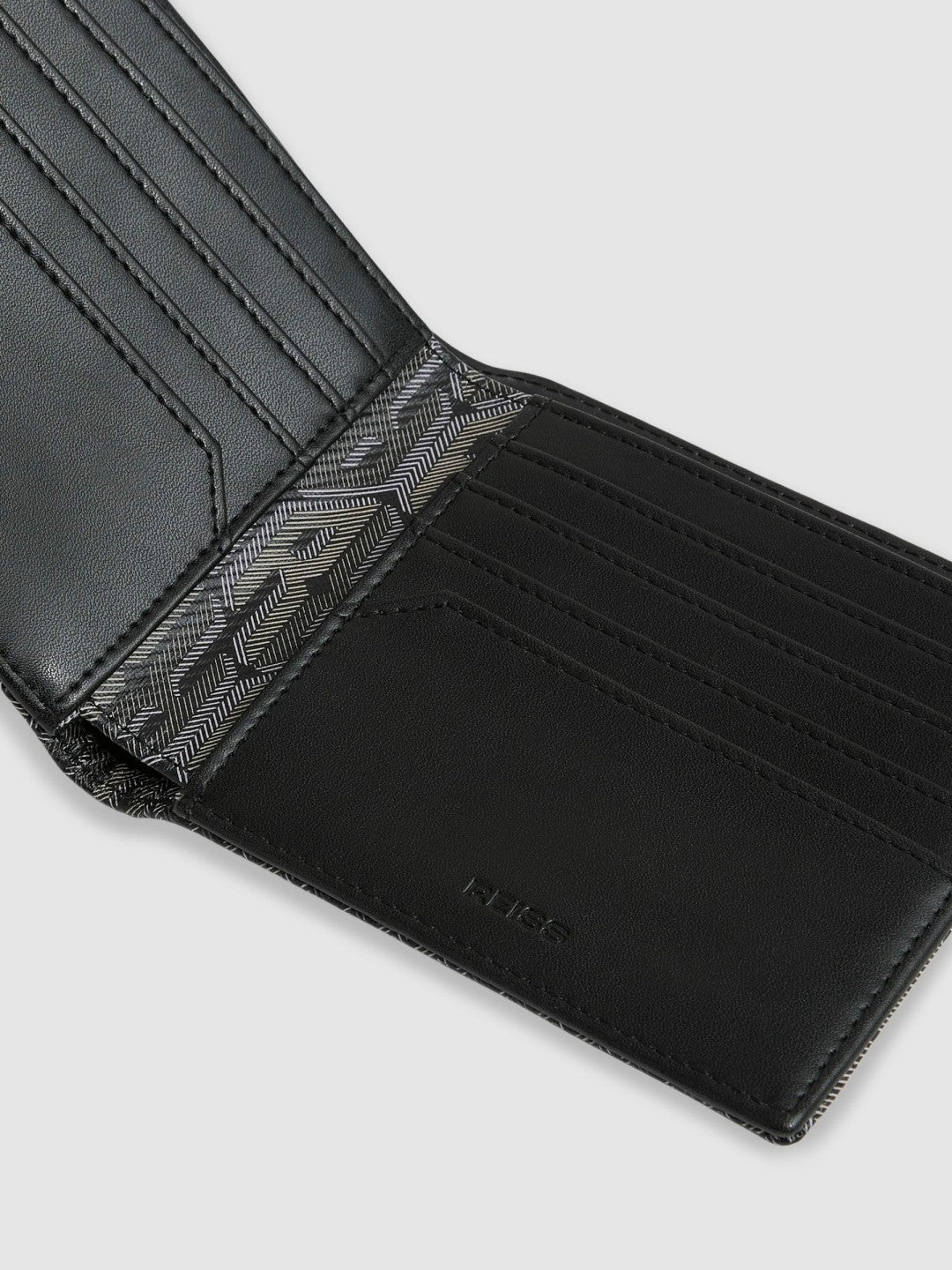 Reiss Coated Canvas Monogram Wallet in Black