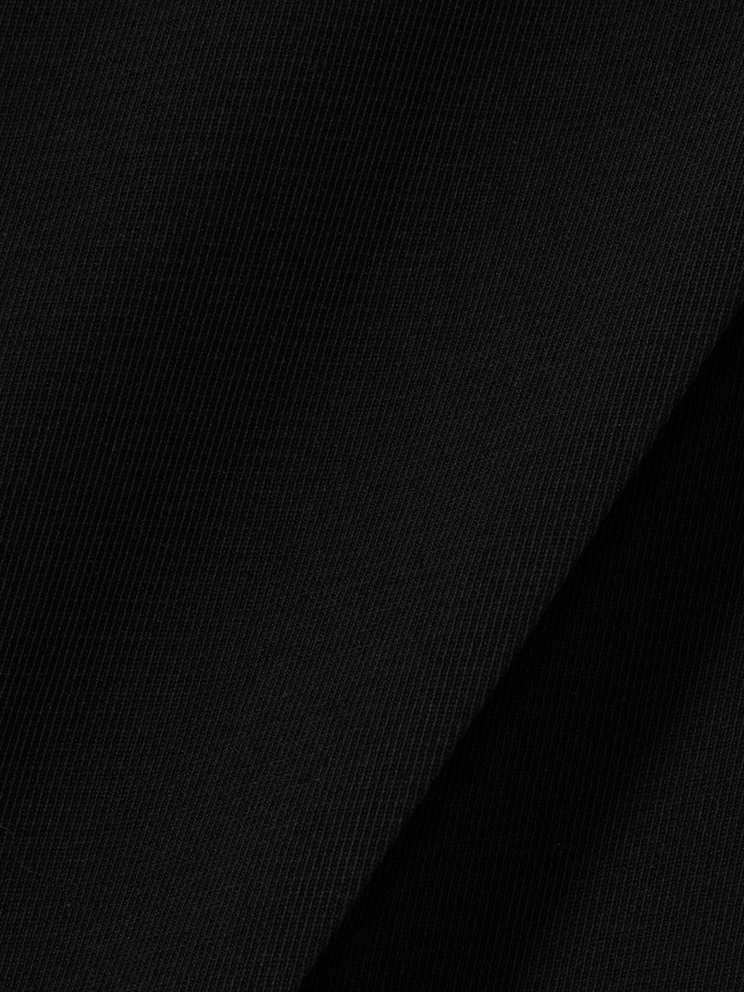 Reiss Petite Elasticated-Waist Wide-Leg Twill Trousers in Black