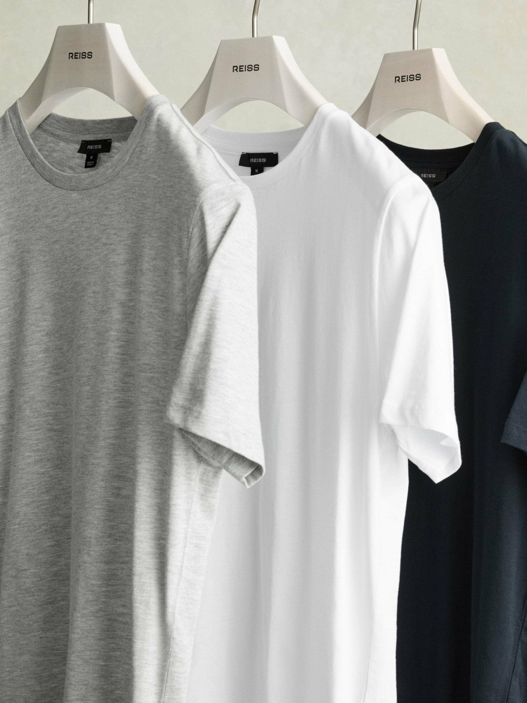 Reiss Cotton-Jersey Crew-Neck T-shirts 3 Pack in Multi