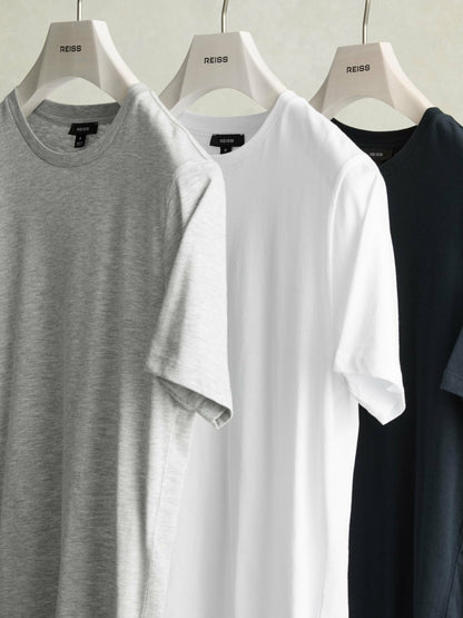 Reiss Cotton-Jersey Crew-Neck T-shirts 3 Pack in Multi
