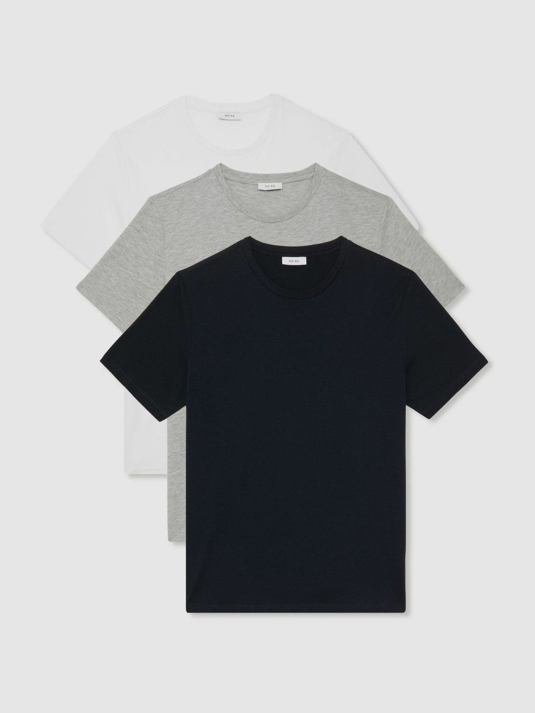 Reiss Cotton-Jersey Crew-Neck T-shirts 3 Pack in Multi