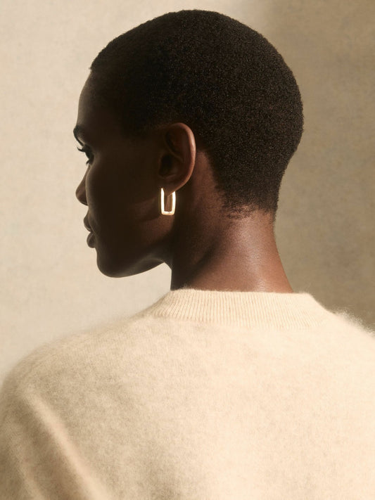 Reiss Geometric Hoop Earrings in Gold Tone