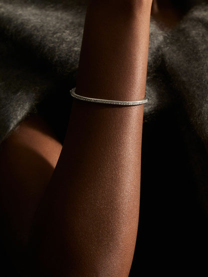 Reiss Hinged Crystal Cuff in Silver