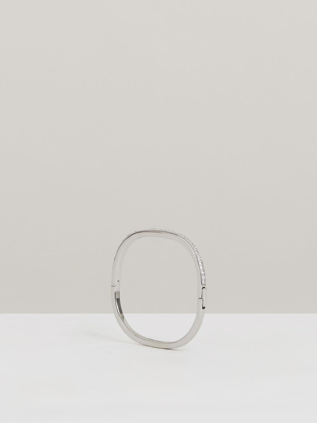 Reiss Hinged Crystal Cuff in Silver