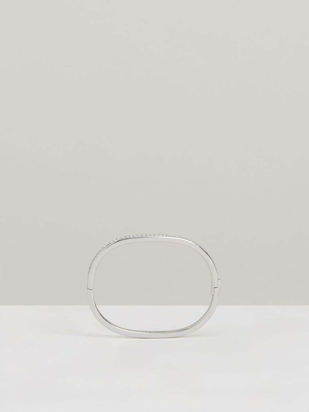 Reiss Hinged Crystal Cuff in Silver