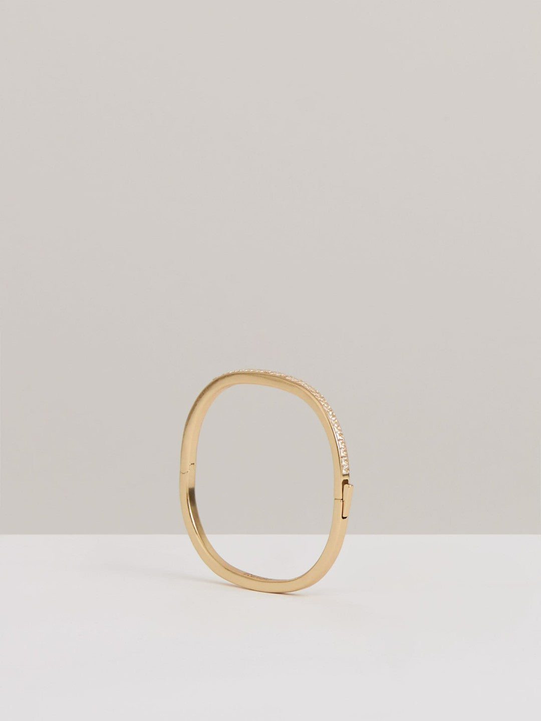 Reiss Hinged Crystal Cuff in Gold