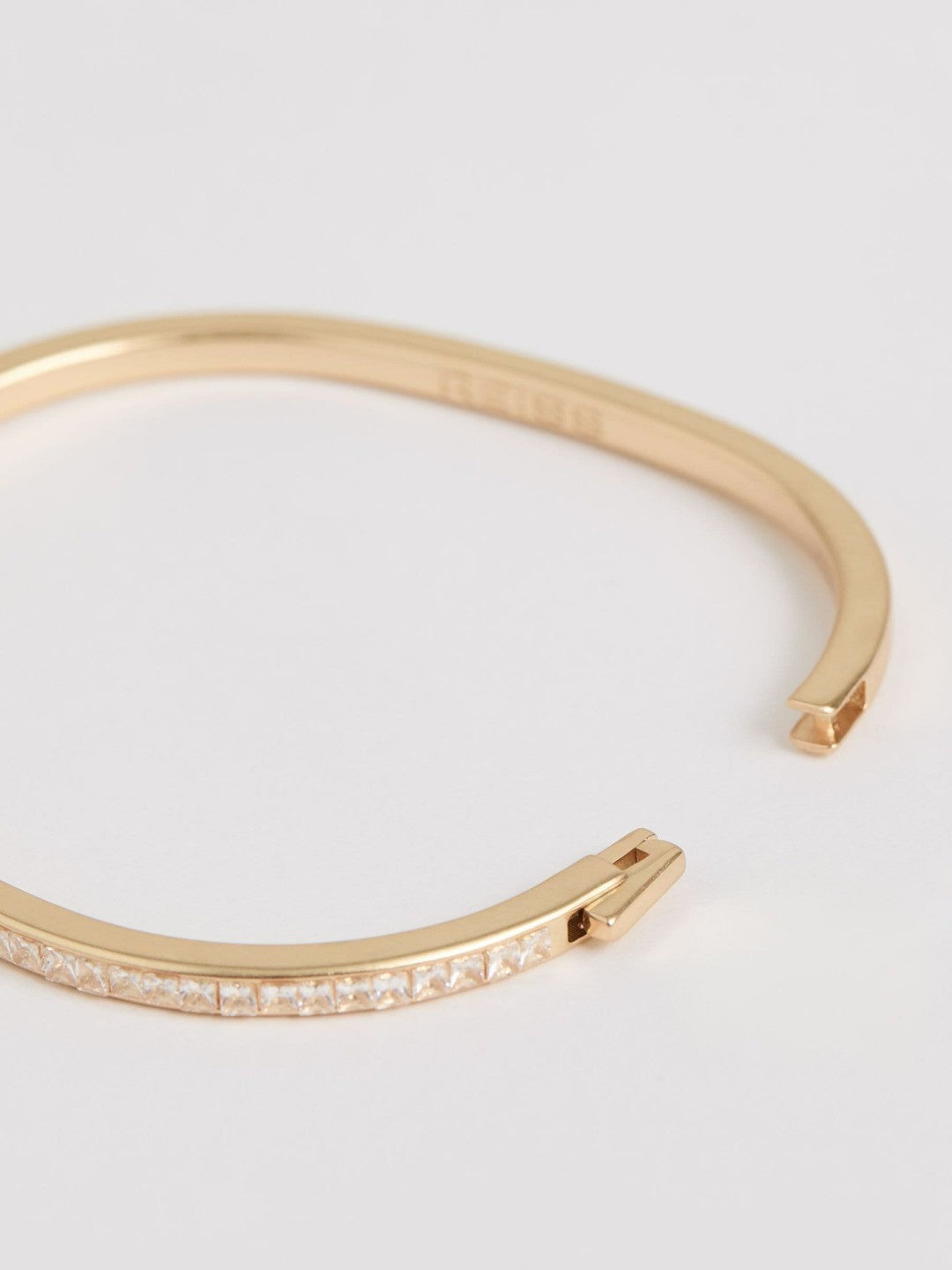 Reiss Hinged Crystal Cuff in Gold