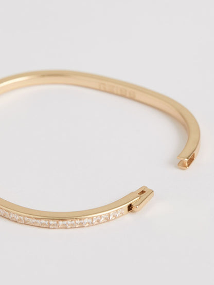 Reiss Hinged Crystal Cuff in Gold
