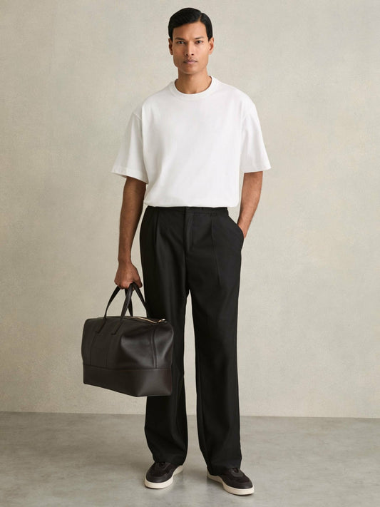 Reiss Cotton Garment-Dyed Oversized T-Shirt in White
