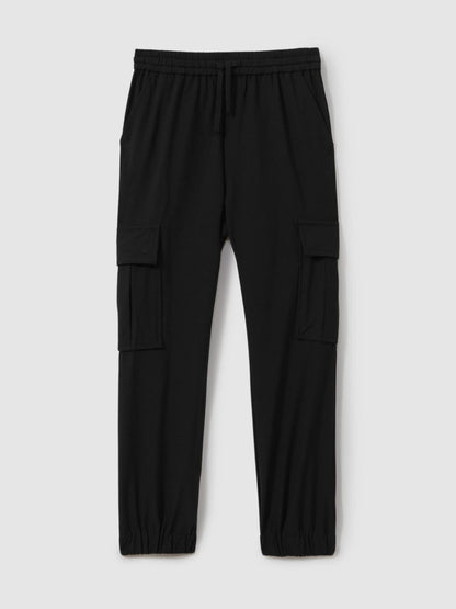 Reiss 3-9 yrs Technical Drawstring Trousers in Black