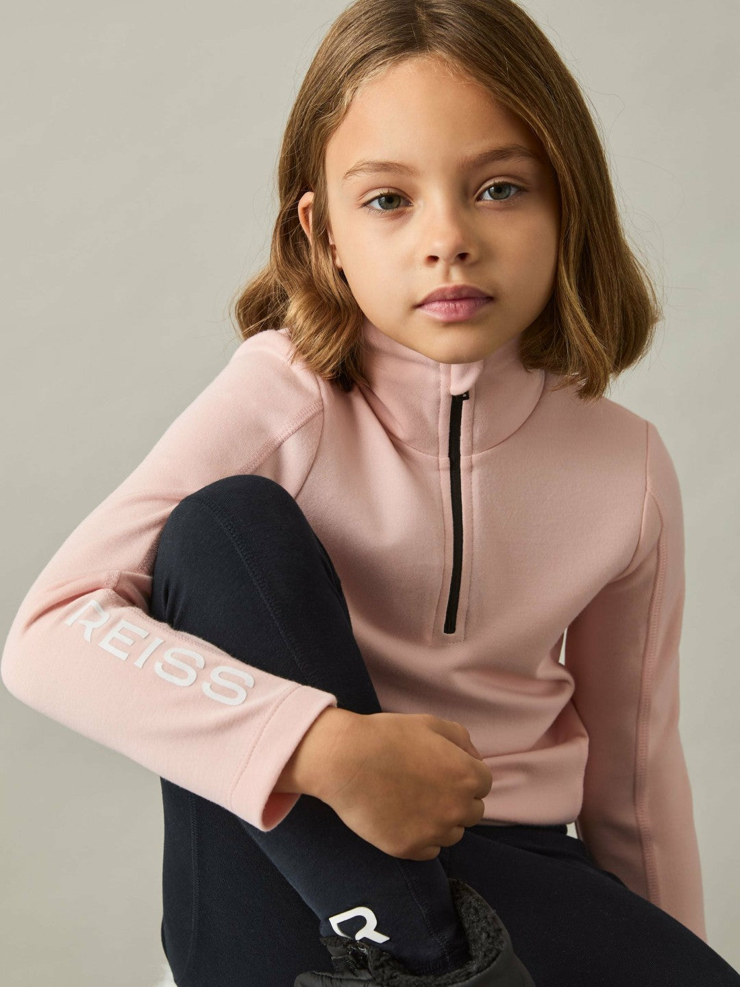 Reiss 13-14 yrs Funnel-Neck Base-Layer Top in Pink