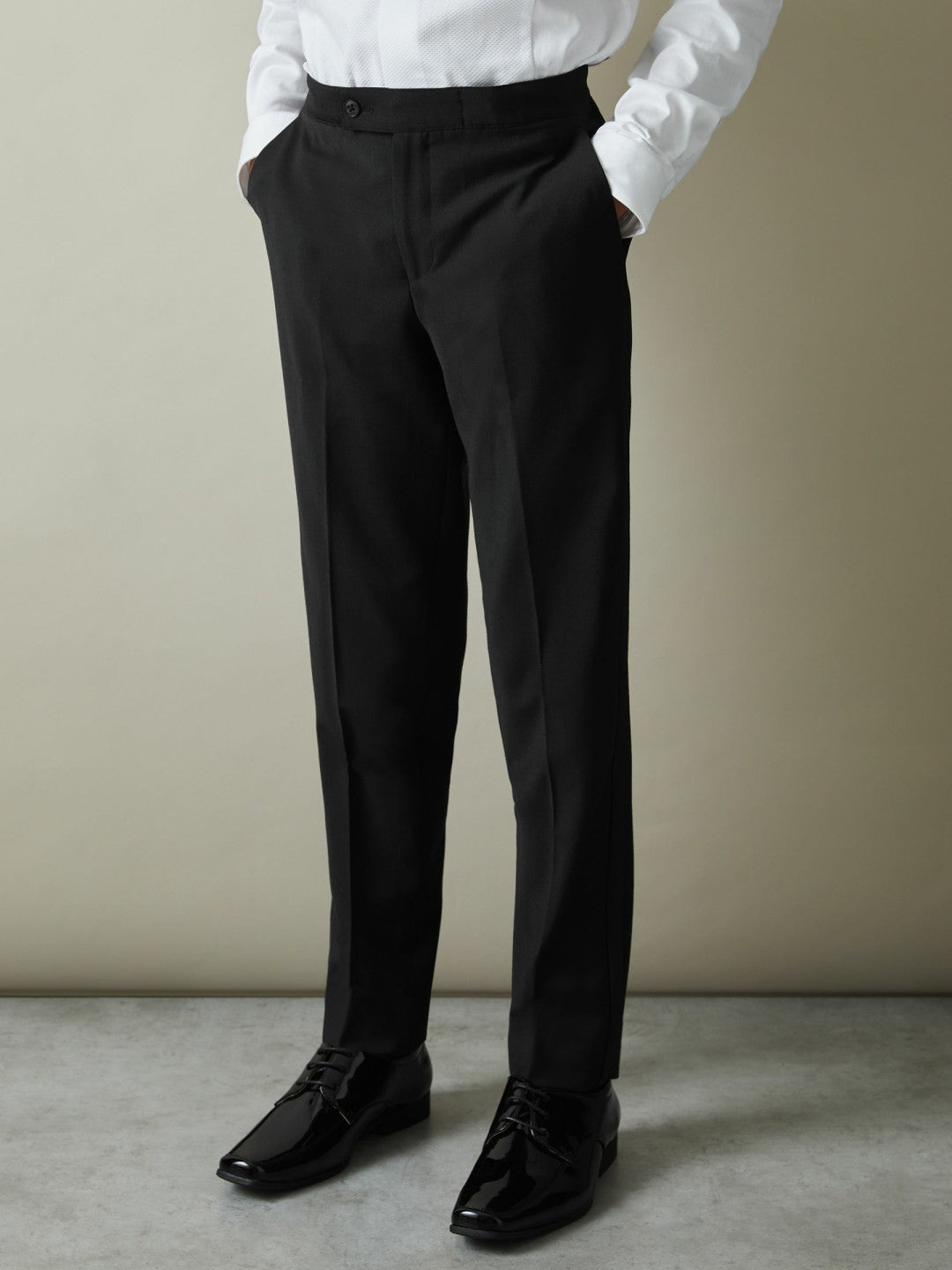 Reiss 3-9 yrs Wool-Blend Tuxedo-Stripe Trousers in Black