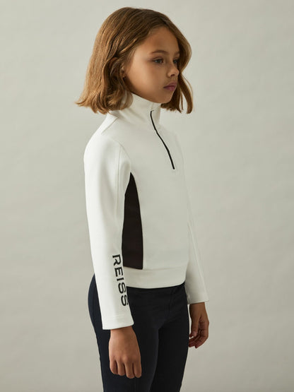 Reiss 13-14 yrs Funnel-Neck Base-Layer Top in White/Black