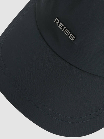Reiss Logo Lettering Baseball Cap in Navy