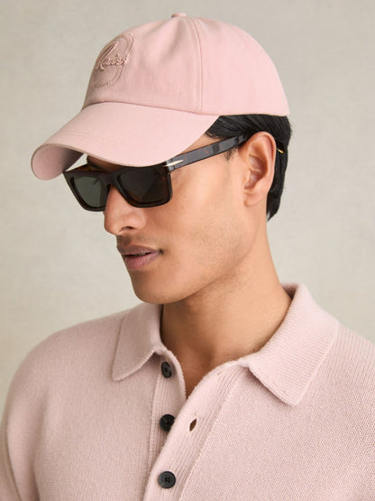 Reiss Cotton Logo-Embroidered Baseball Cap in Washed Pink