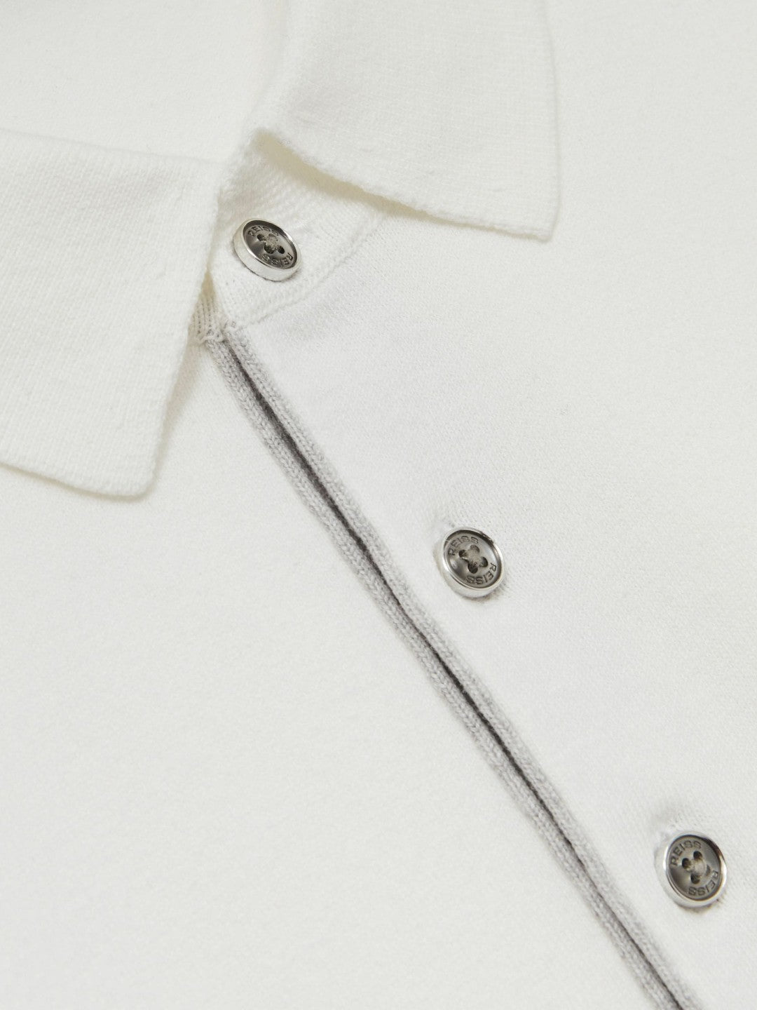 Reiss Contrast-Placket Polo Shirt With Cotton in White
