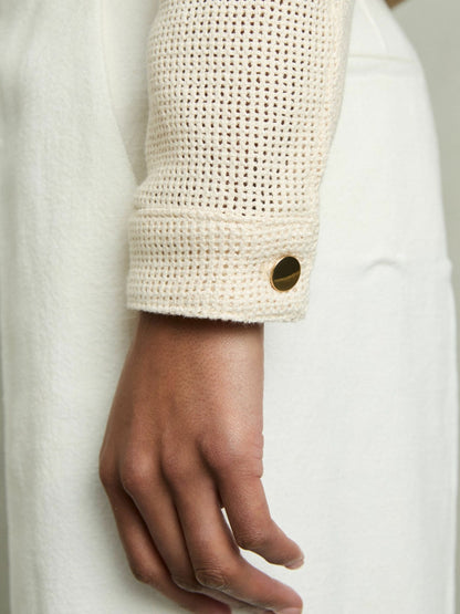 Reiss Cotton-Blend Textured Trucker Jacket in Neutral