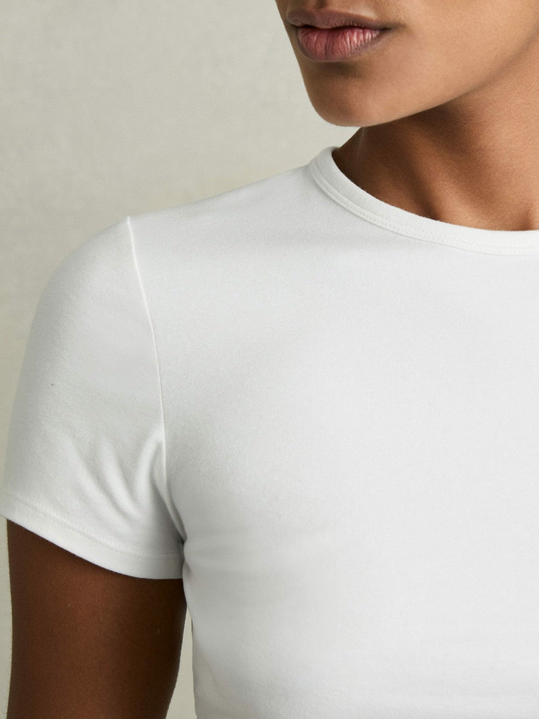 Reiss Stretch-Cotton Crew-Neck T-Shirt in White