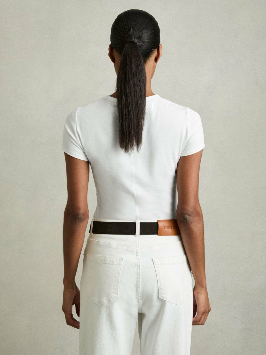 Reiss Stretch-Cotton Crew-Neck T-Shirt in White